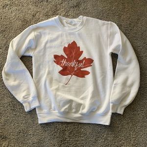 White long sleeve crew neck sweater